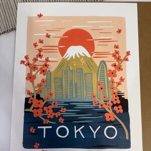 Rifle Paper Co. Tokyo Wall Art - Orange, Blue, Gold